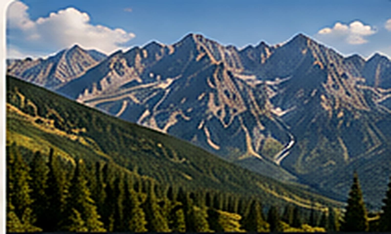 Polish mountains, forests and lake landscape